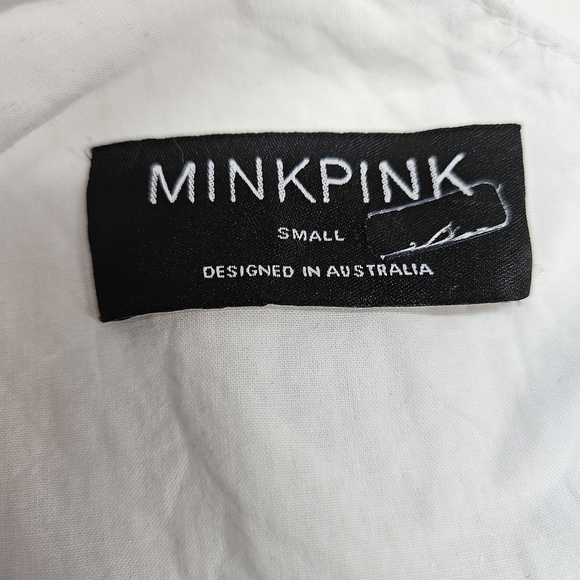 MINKPINK Jessey One Shoulder White Side Tie Detail Blouse Top Size Small - Picture 6 of 9
